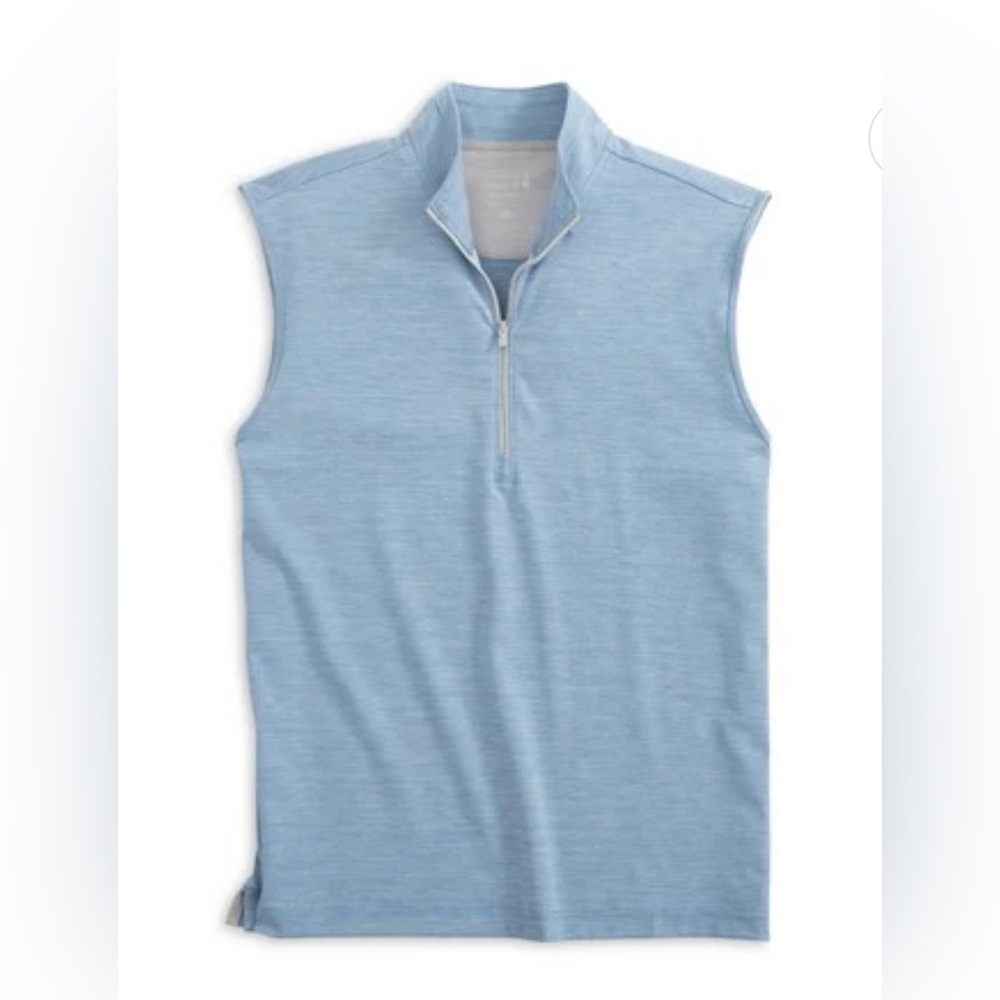 Johnnie-O Caleb Prep-Formance pullover Light Blue Sleeveless Quarter-Zip vest